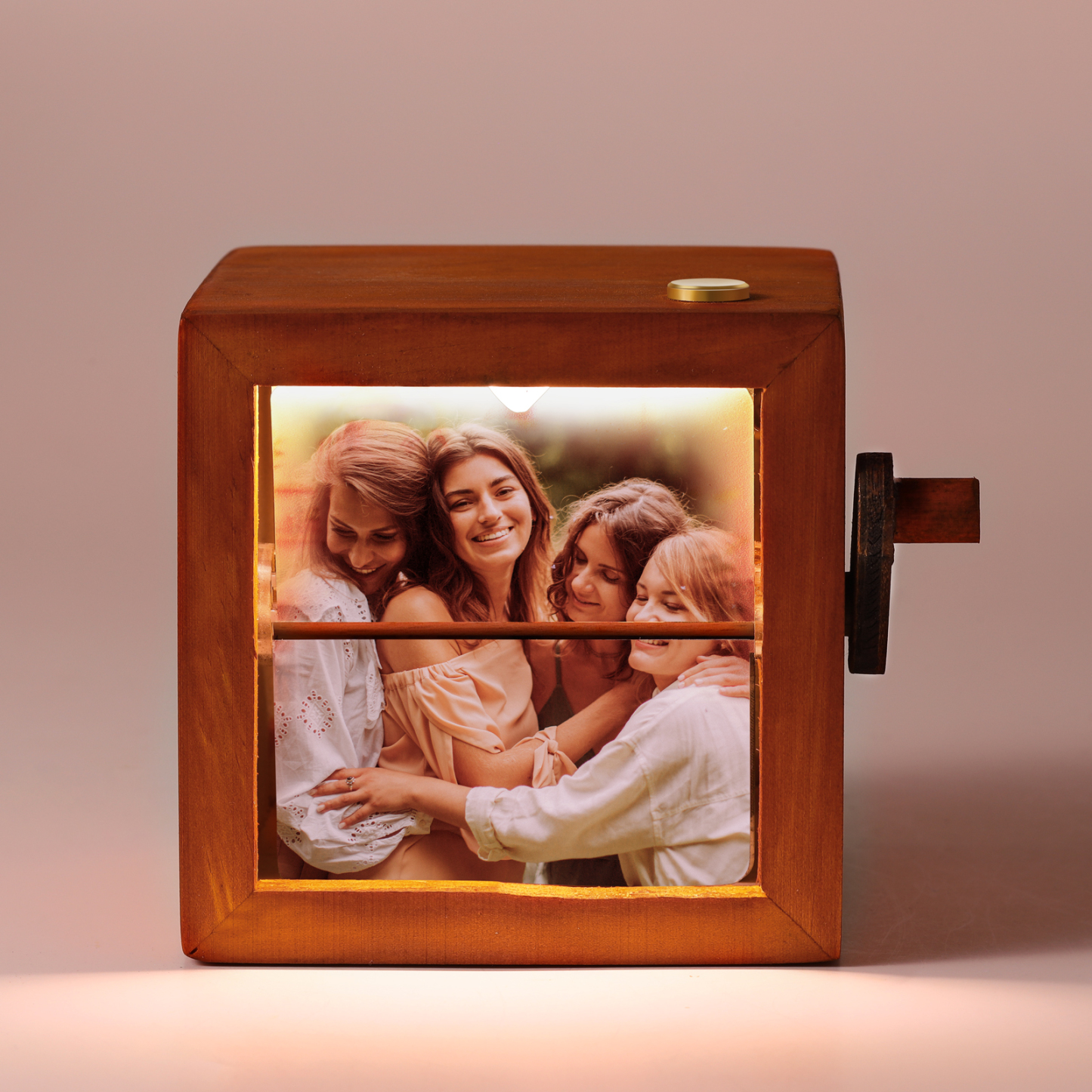 Personalised Wooden Tri-Colour LED Light, Custom 8 Photos Gift For Him/Her | Jessemade