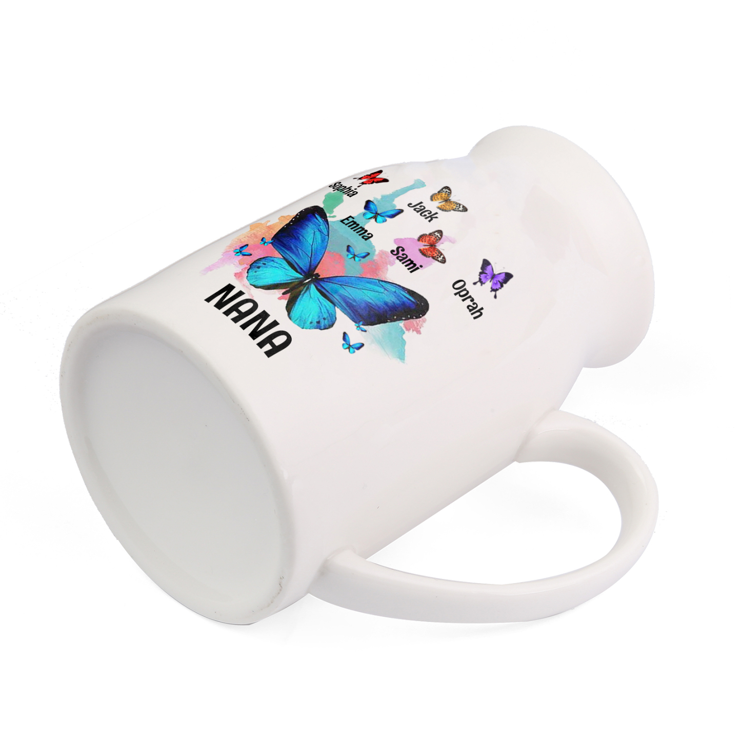 5 Names - Personalized Beautiful Colorful Butterfly Style Ceramic Vase with Customizable Names As a Wonderful Gift For Mum
