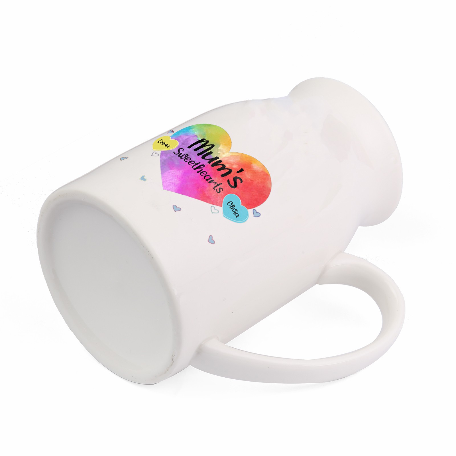 2 Names - Personalized Customizable Name Colorful Love Heart Style Ceramic Vase as a Gift for Mum