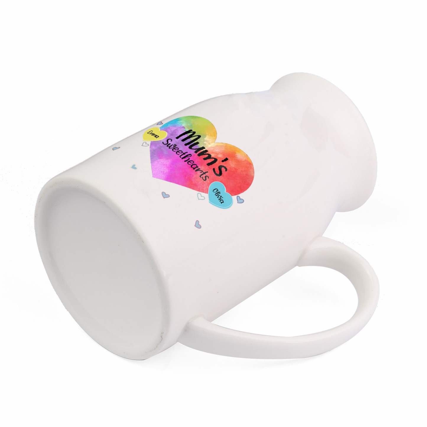 2 Names - Personalized Customizable Name Colorful Love Heart Style Ceramic Vase as a Gift for Mum