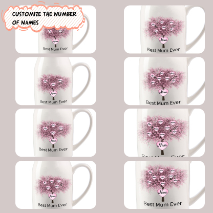 Personalised Heart Tree Ceramic Vase With 2-9 Names & 2 Texts – Unique Mother’s Day Gifts for Her | Jessemade