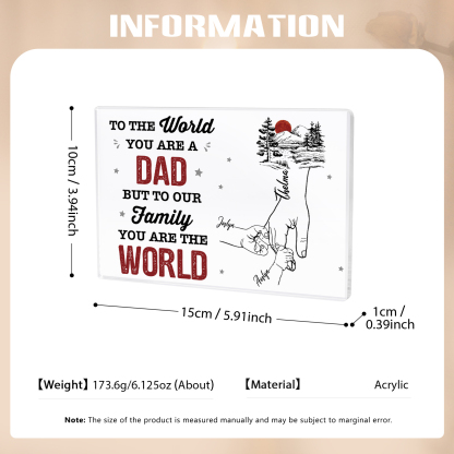 3 Names - Personalized Holding Hands Acrylic  Keepsake Ornament Gift for Dad