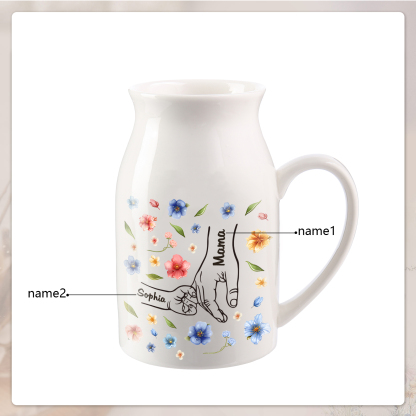 Personalised Ceramic Vase Custom 2-7 Names Moving Gift for Family/Friend | Jessemade