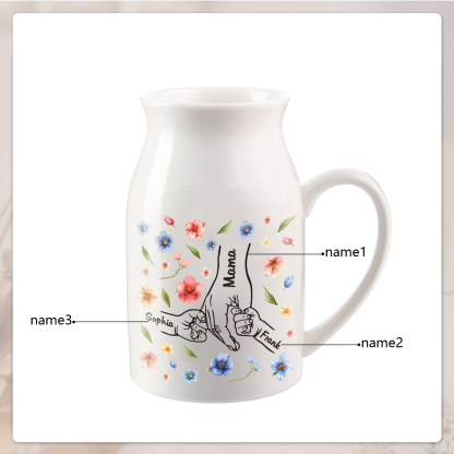 Personalised Ceramic Vase Custom 2-7 Names Moving Gift for Family/Friend | Jessemade