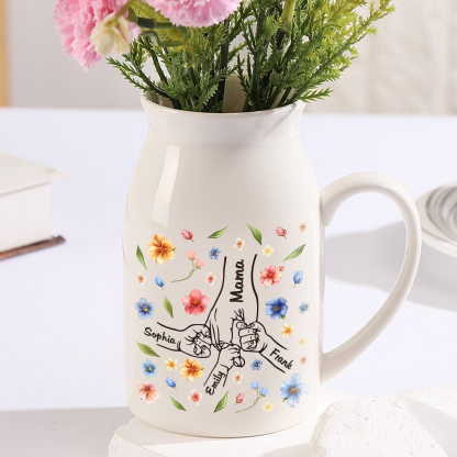 Personalised Ceramic Vase Custom 2-7 Names Moving Gift for Family/Friend | Jessemade