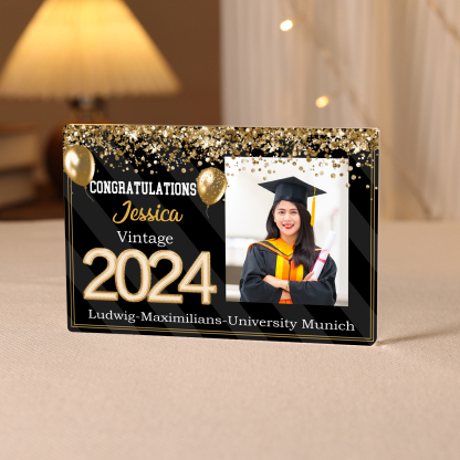 2024 Graduation Gifts Personalised Acrylic Ornaments with Customized Photo, Year, Name and Text Graduation Gifts for Her/Him