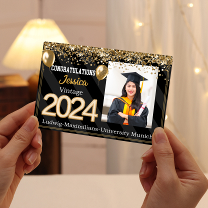 2024 Graduation Gifts Personalised Acrylic Ornaments with Customized Photo, Year, Name and Text Graduation Gifts for Her/Him