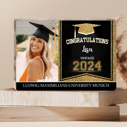 2024 Graduation Gifts Personalised Acrylic Ornaments with Customized Photo, Year, Name and Text Graduation Gifts for Her/Him