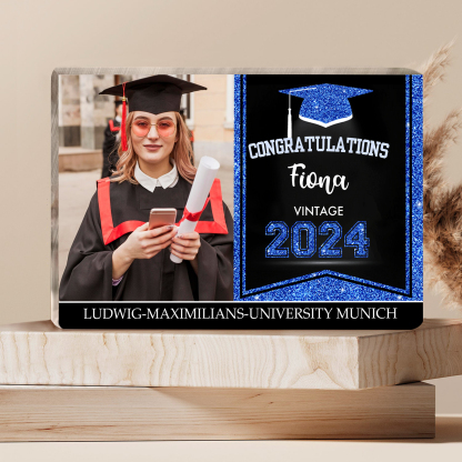 2024 Graduation Gifts Personalised Acrylic Ornaments with Customized Photo, Year, Name and Text Graduation Gifts for Her/Him