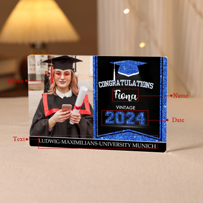 2024 Graduation Gifts Personalised Acrylic Ornaments with Customized Photo, Year, Name and Text Graduation Gifts for Her/Him