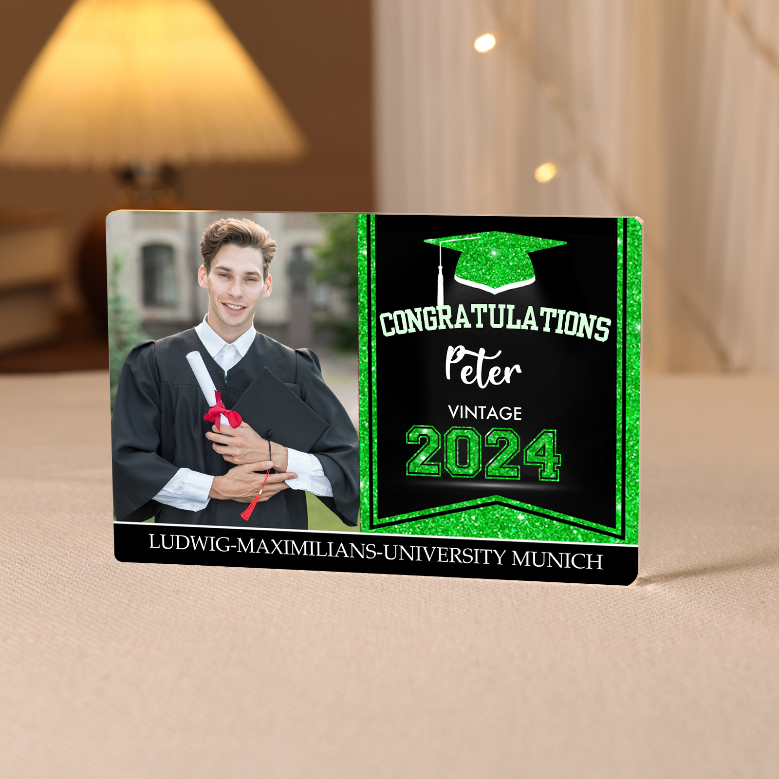 2024 Graduation Gifts Personalised Acrylic Ornaments with Customized Photo, Year, Name and Text Graduation Gifts for Her/Him