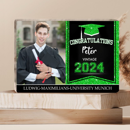 2024 Graduation Gifts Personalised Acrylic Ornaments with Customized Photo, Year, Name and Text Graduation Gifts for Her/Him