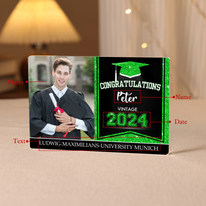 2024 Graduation Gifts Personalised Acrylic Ornaments with Customized Photo, Year, Name and Text Graduation Gifts for Her/Him