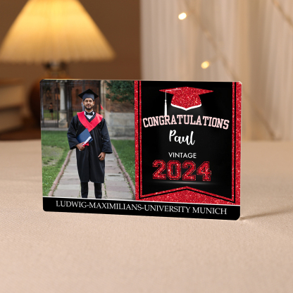 2024 Graduation Gifts Personalised Acrylic Ornaments with Customized Photo, Year, Name and Text Graduation Gifts for Her/Him