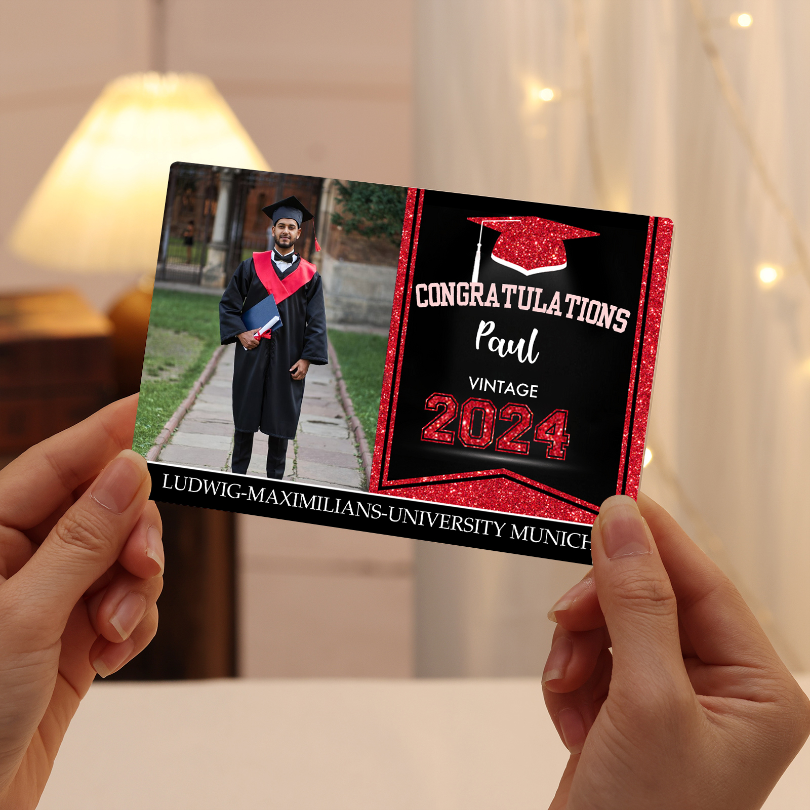 2024 Graduation Gifts Personalised Acrylic Ornaments with Customized Photo, Year, Name and Text Graduation Gifts for Her/Him