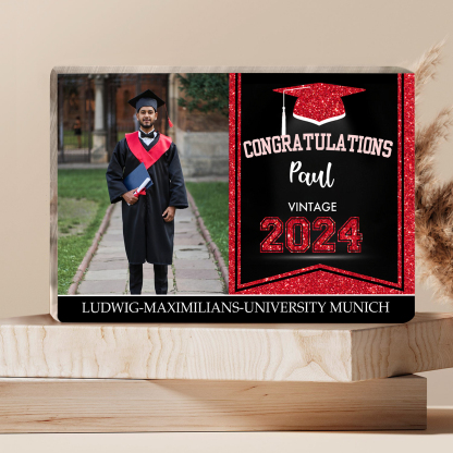 2024 Graduation Gifts Personalised Acrylic Ornaments with Customized Photo, Year, Name and Text Graduation Gifts for Her/Him