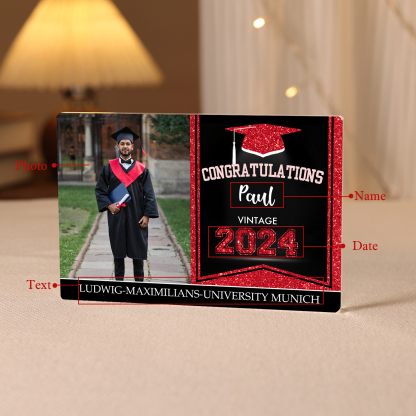 2024 Graduation Gifts Personalised Acrylic Ornaments with Customized Photo, Year, Name and Text Graduation Gifts for Her/Him