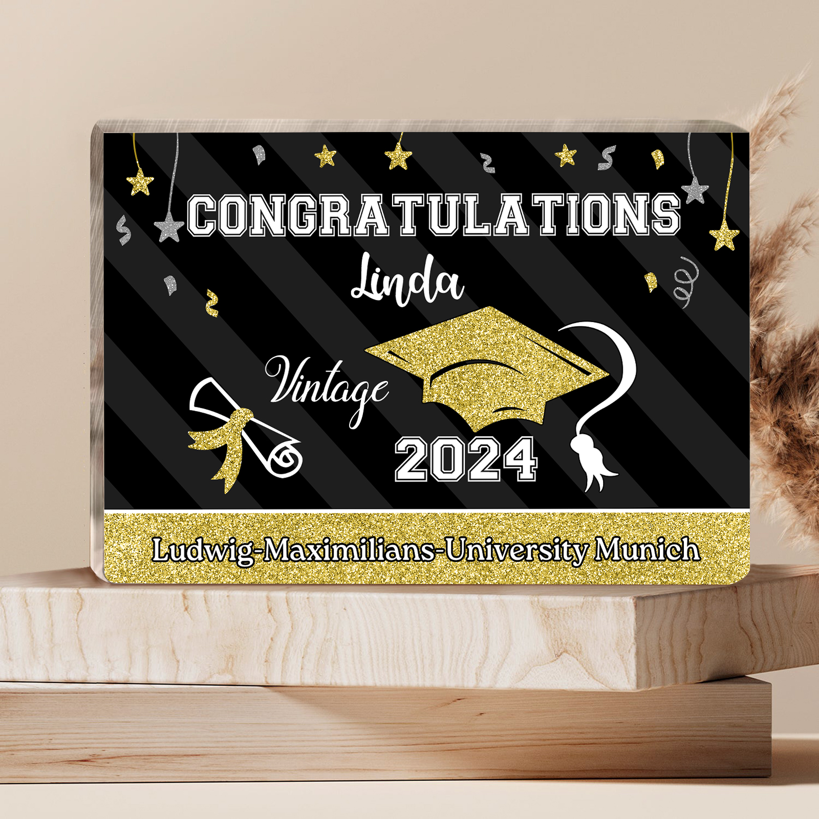 2024 Graduation Gifts Personalised Acrylic Ornaments with Customized Year, Name and Text Graduation Gifts for Her/Him