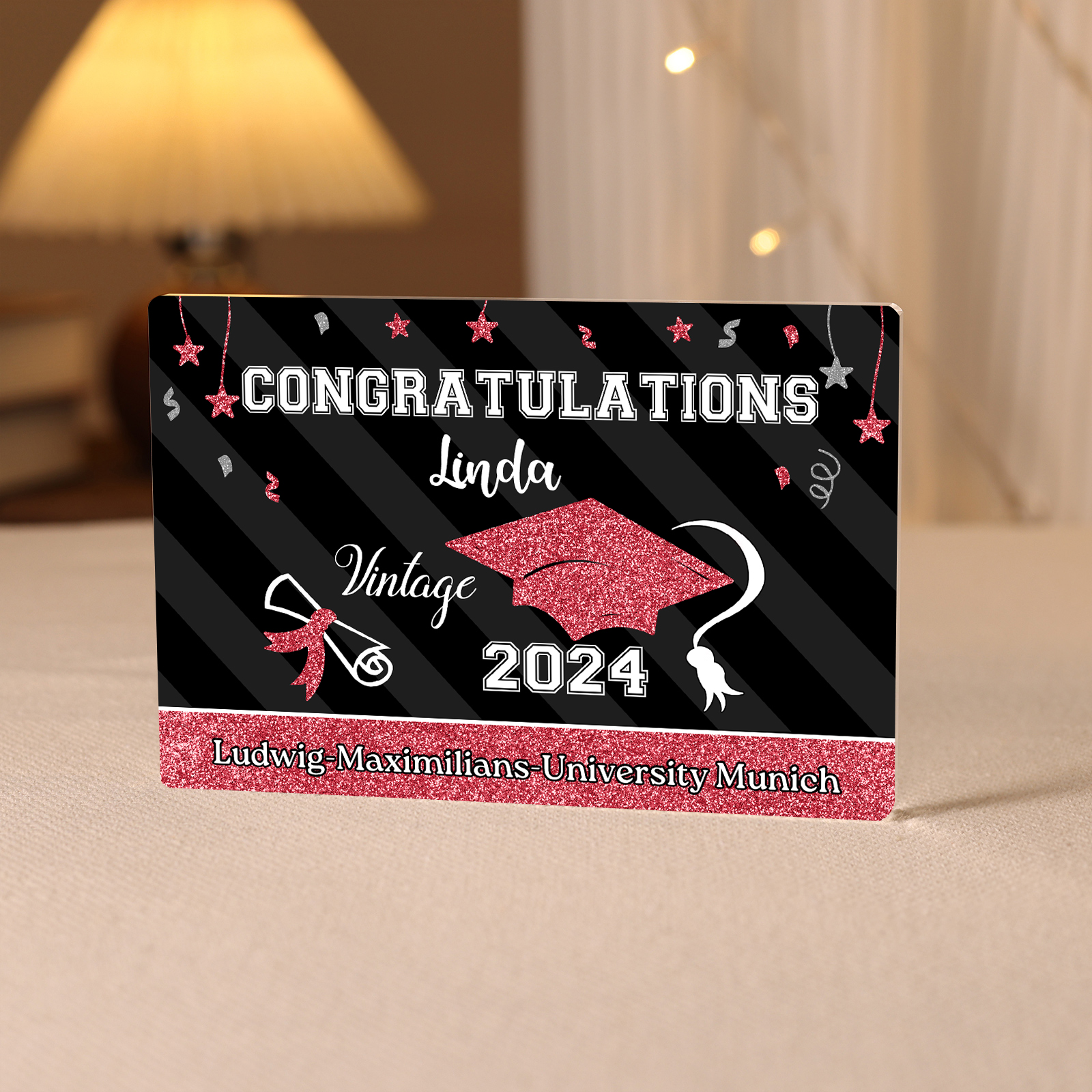 2024 Graduation Gifts Personalised Acrylic Ornaments with Customized Year, Name and Text Graduation Gifts for Her/Him