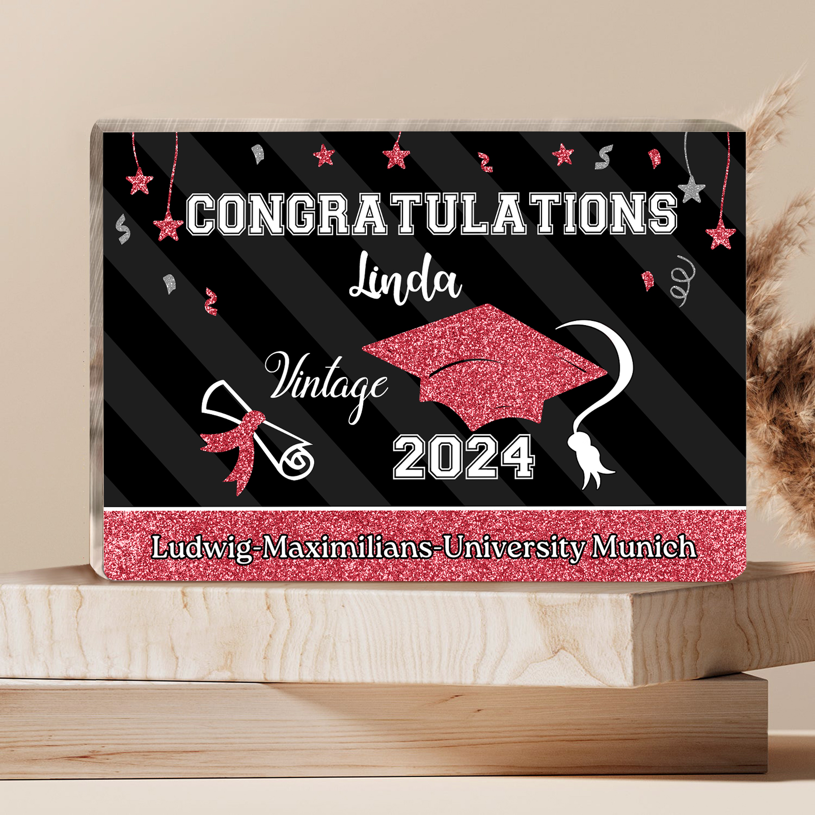 2024 Graduation Gifts Personalised Acrylic Ornaments with Customized Year, Name and Text Graduation Gifts for Her/Him