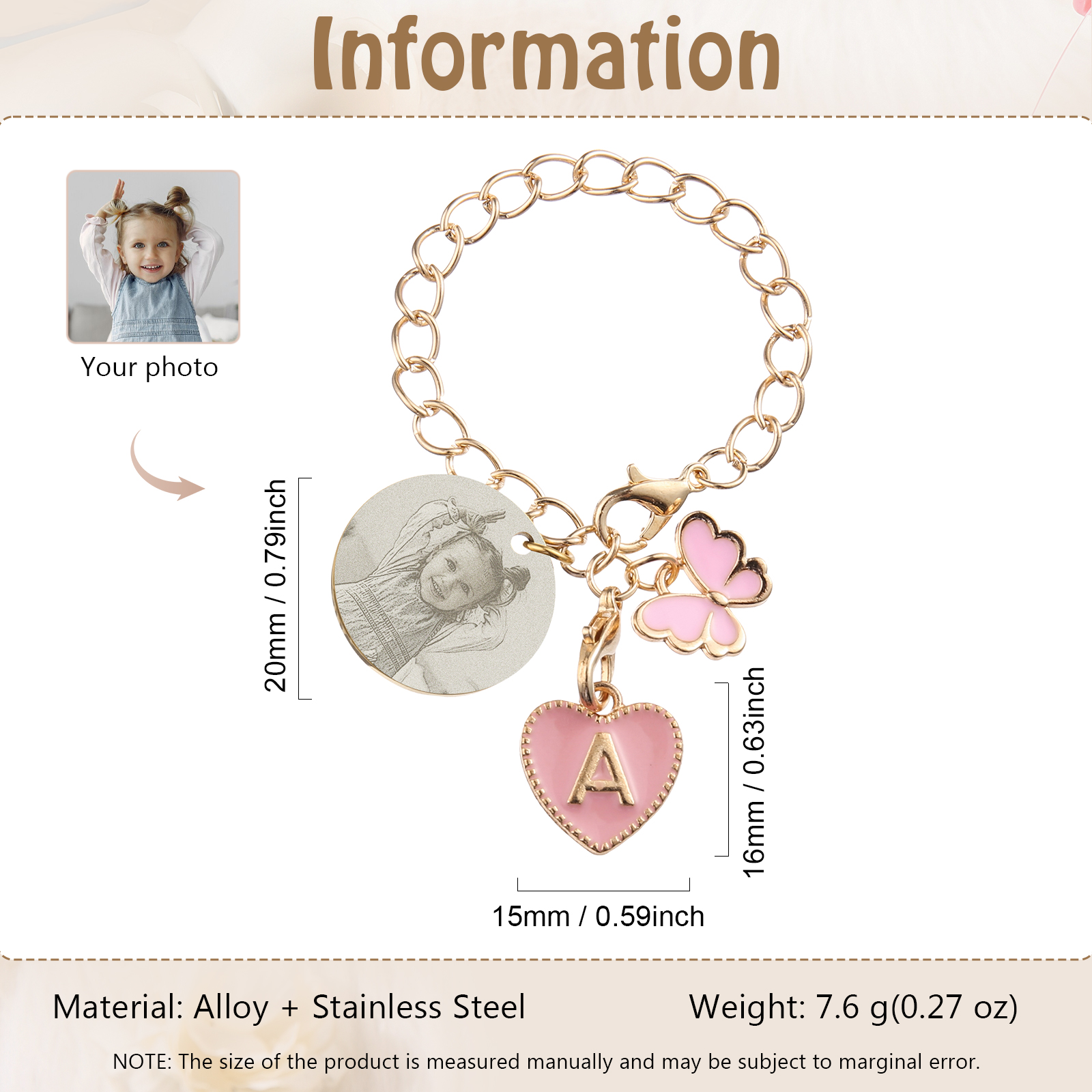 Personalized Customized Photo Stainless Steel Pendant With Exquisite As A Back-To-School Gift For Daughter