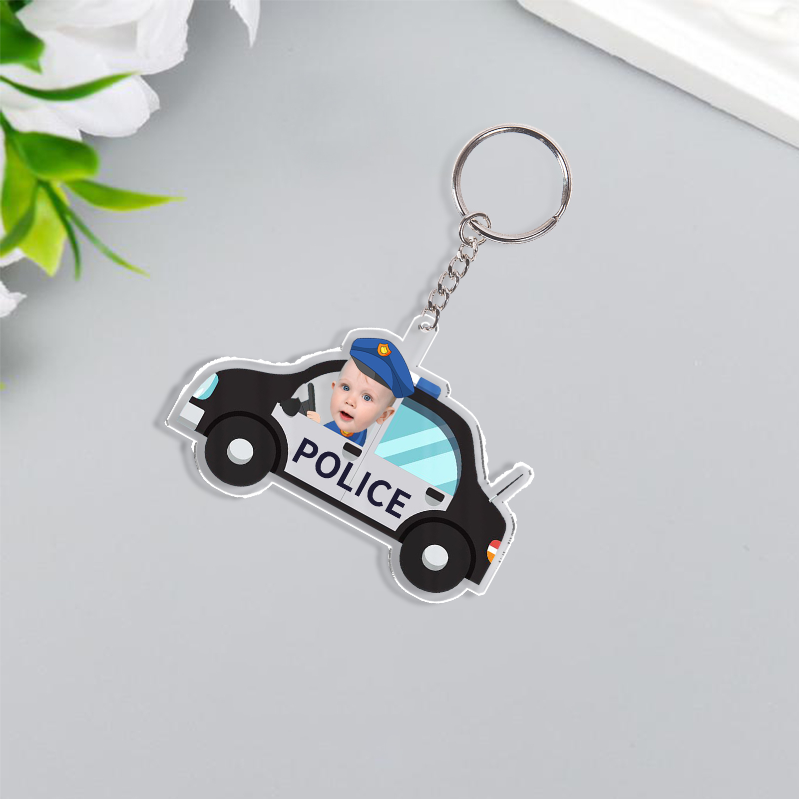 Personalised Custom Photo & Name Acrylic Driving Keyring, Children's Back To School Gift, Suitable For Son