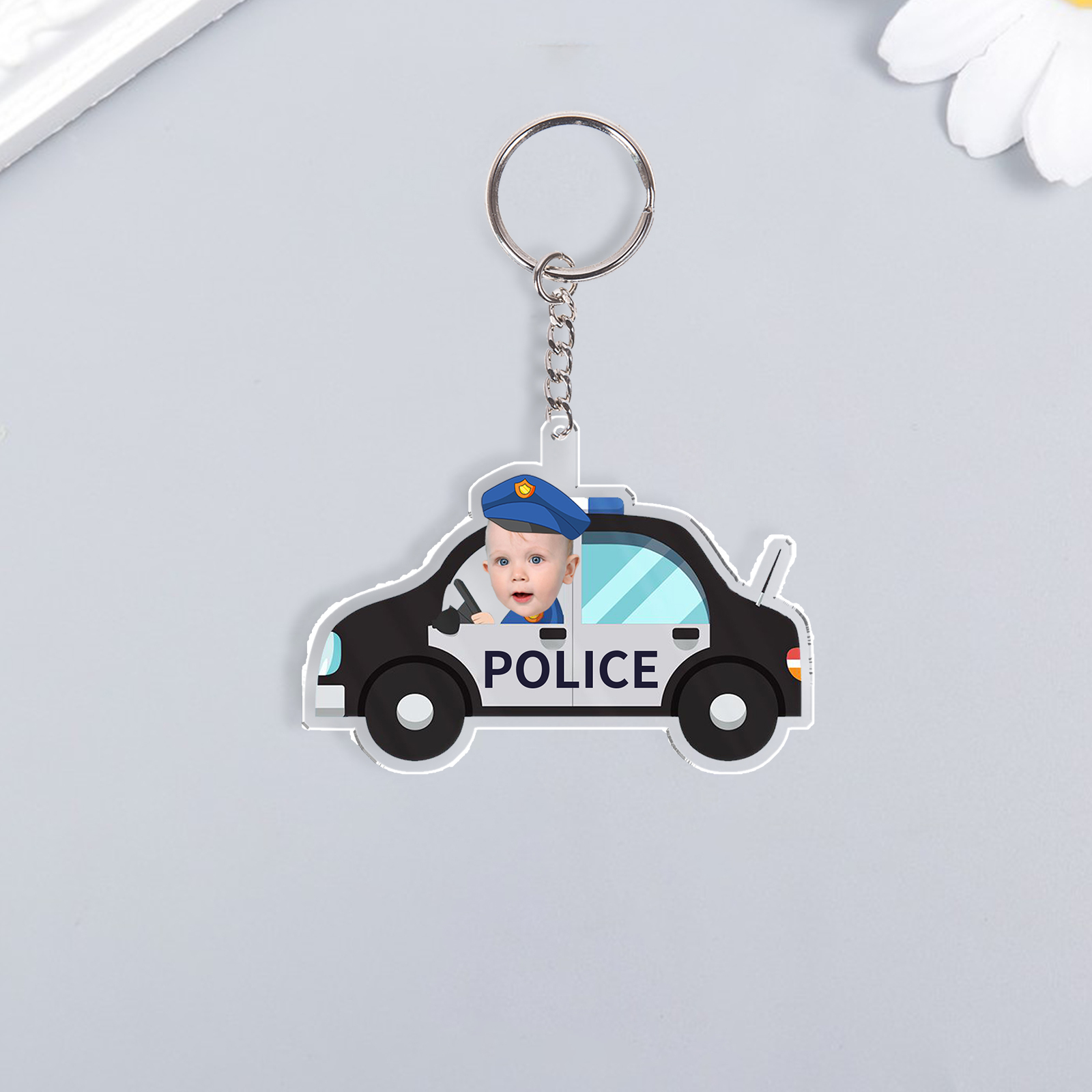 Personalised Custom Photo & Name Acrylic Driving Keyring, Children's Back To School Gift, Suitable For Son