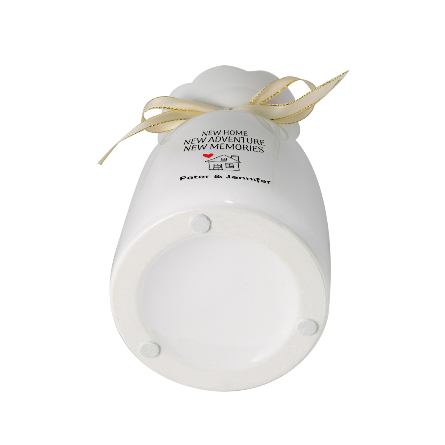 Personalised Ceramic Vase Custom 2 Text Moving Gift for Family/Friend | Jessemade