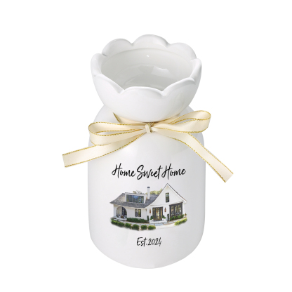 Personalised Ceramic Vase Custom Photo & Text & Year Moving Gift for Family | Jessemade