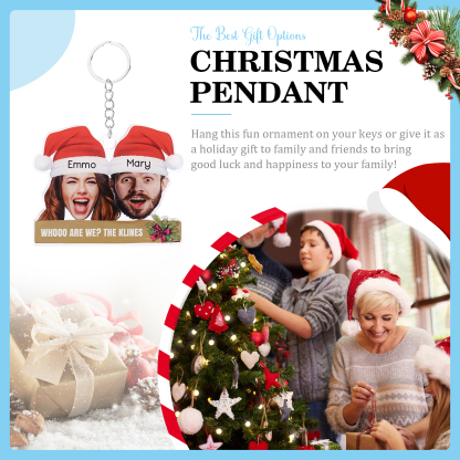 Personalised Christmas Family Ornament with Custom 2 Names and 2 Photos Christmas Hanging Ornament Gift for Family| Jessmade