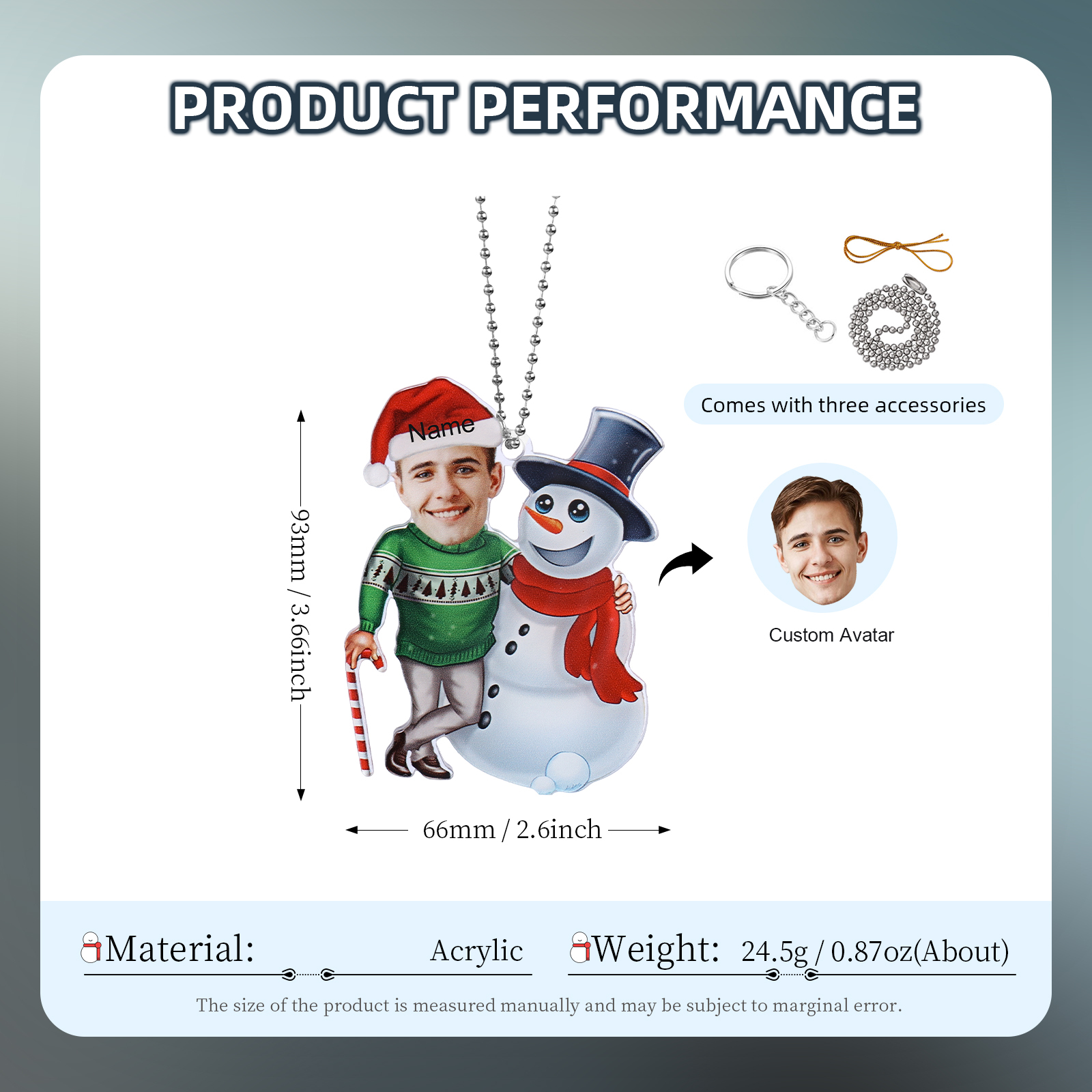 Personalised Christmas Family Ornament with Custom 6 Names & 6 Photos Christmas Hanging Ornament Gift for Family| Jessmade