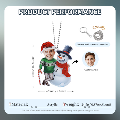 Personalised Christmas Family Ornament with Custom 6 Names & 6 Photos Christmas Hanging Ornament Gift for Family| Jessmade