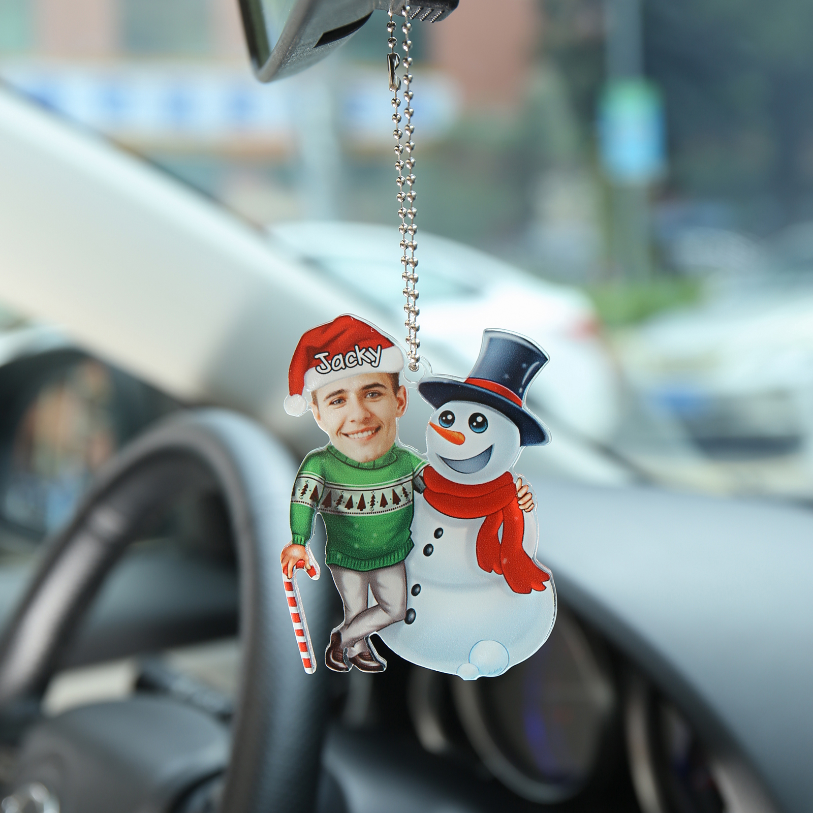 Personalised Christmas Family Ornament with Custom 6 Names & 6 Photos Christmas Hanging Ornament Gift for Family| Jessmade