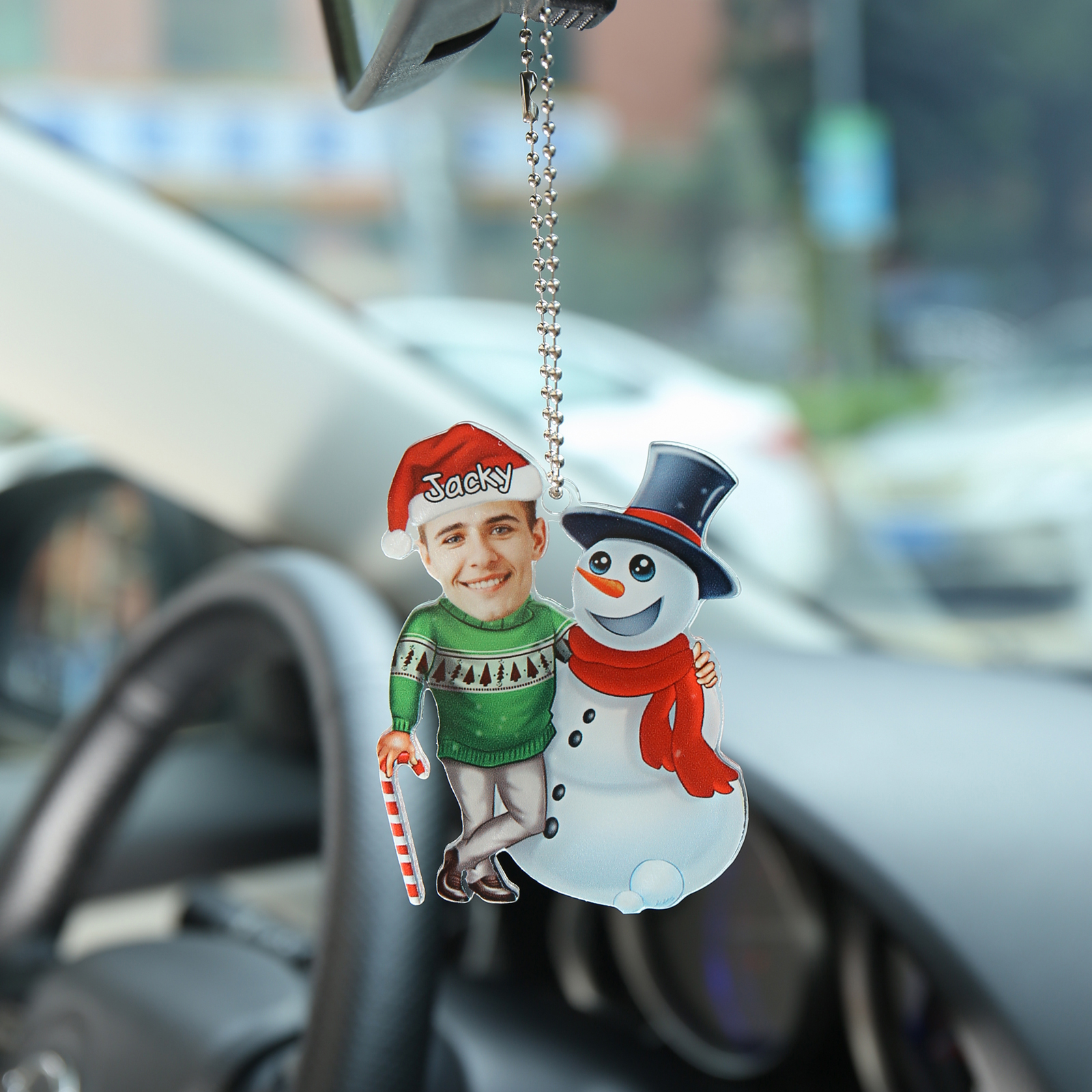 Personalised Christmas Family Ornament with Custom 6 Names & 6 Photos Christmas Hanging Ornament Gift for Family| Jessmade