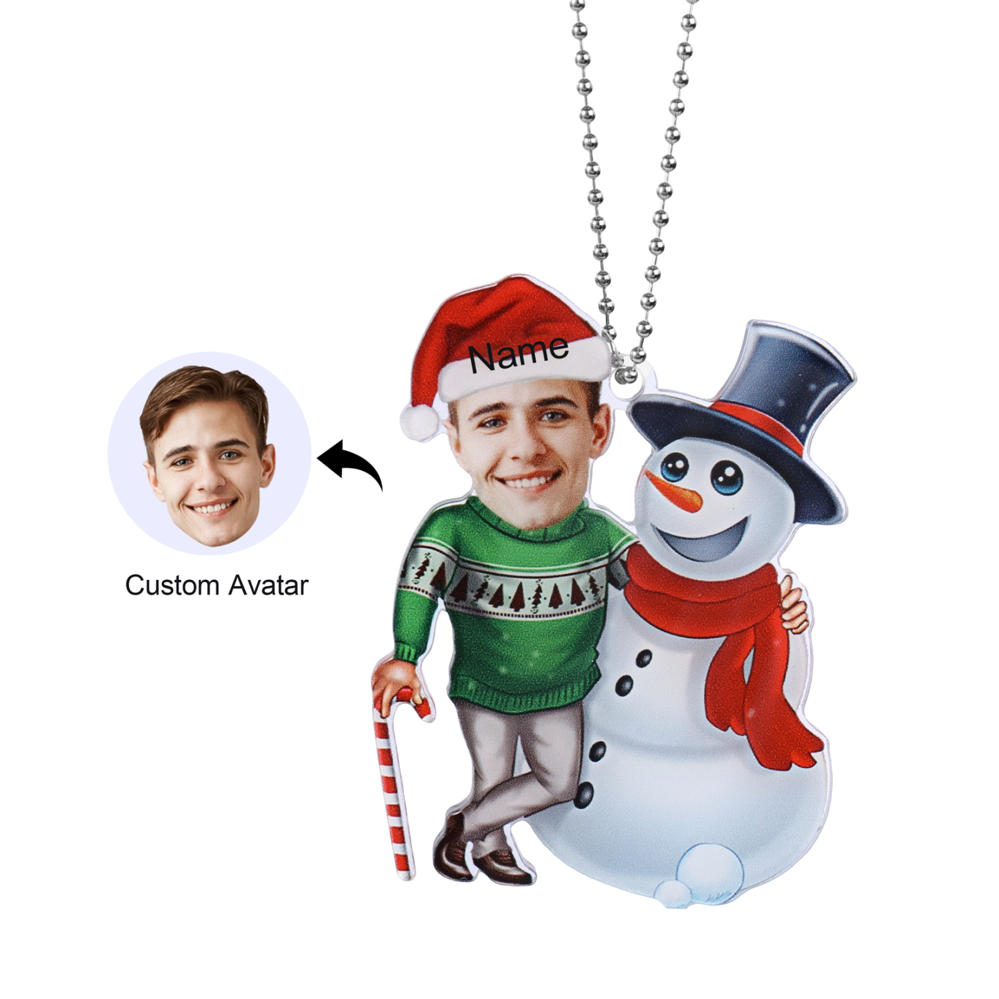 Personalised Christmas Family Ornament with Custom 6 Names & 6 Photos Christmas Hanging Ornament Gift for Family| Jessmade