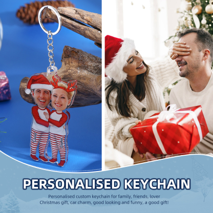 Personalised Christmas Hanging Ornament with Custom Names & Avatar Couple Gift for Her/Him | Jessmade
