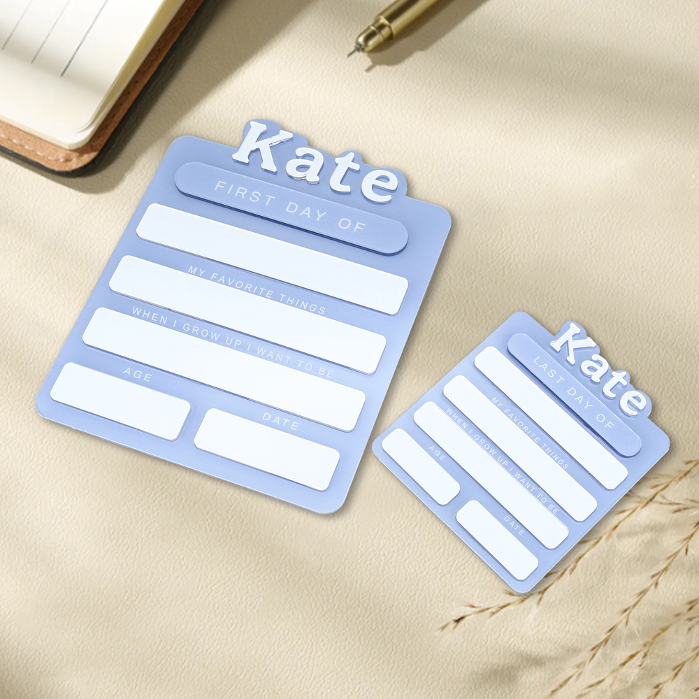 Personalized Name First Day Of School Sign, Custom Name And Text Acrylic Plaque Back To School Gift For Kids