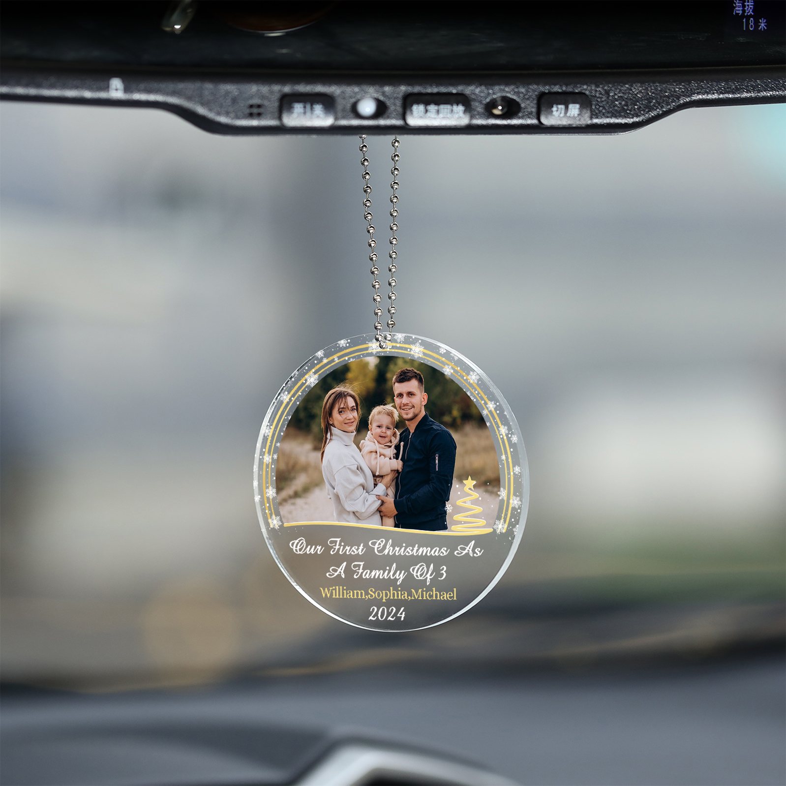 Personalised Christmas Gift Customized Photo & Text & Year Acrylic Hanging Ornaments Gifts for Family | Jessmade