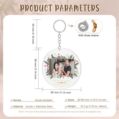 Personalised Christmas Gift Customized Photo & Text Acrylic Hanging Ornaments Gifts for Family | Jessmade