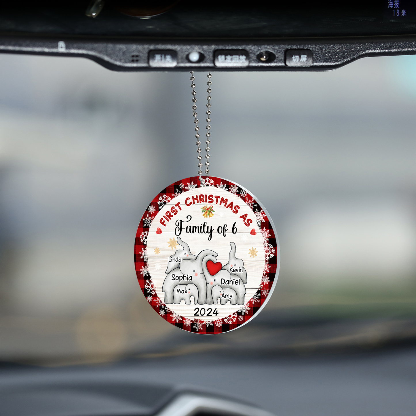 Personalized Christmas Ornaments - Customized 2-6 names & 1 date Elephant Family Acrylic Ornaments First Christmas Gift for Family | Jessmade