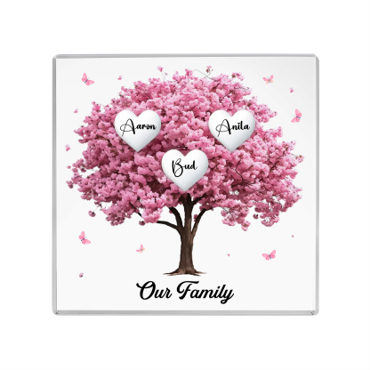 Personalised Family Tree Acrylic Ornaments Customize 3 Names Decorations for Family | Jessmade