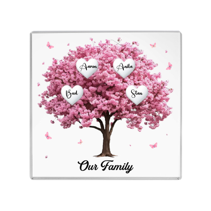 Personalised Family Tree Acrylic Ornaments Customize 4 Names Decorations for Family | Jessmade