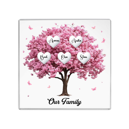 Personalised Family Tree Acrylic Ornaments Customize 5 Names Decorations for Family | Jessmade