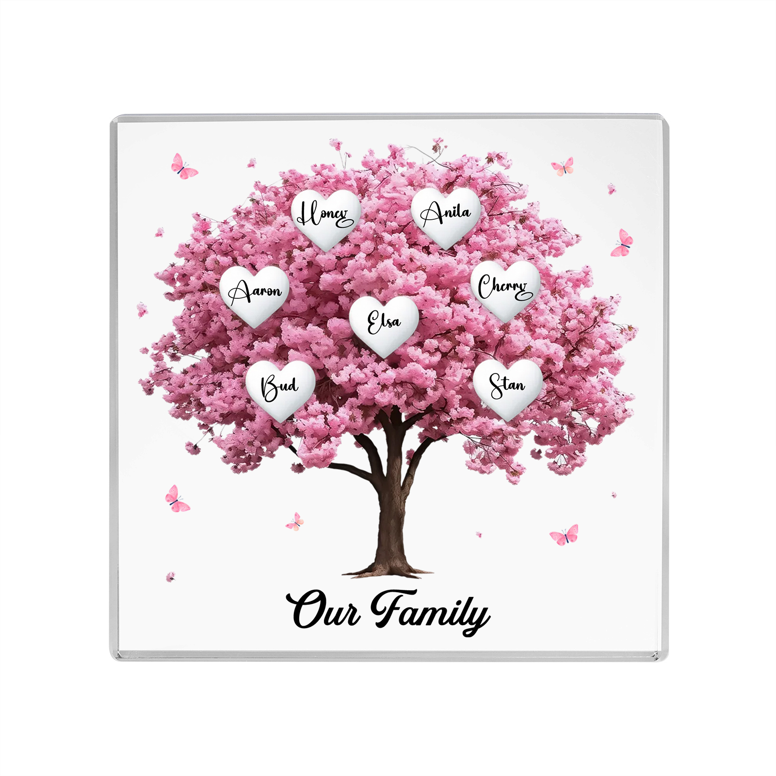 Personalised Family Tree Acrylic Ornaments Customize 7 Names Decorations for Family | Jessmade
