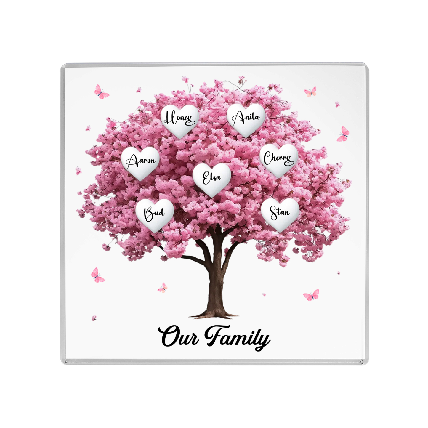 Personalised Family Tree Acrylic Ornaments Customize 7 Names Decorations for Family | Jessmade