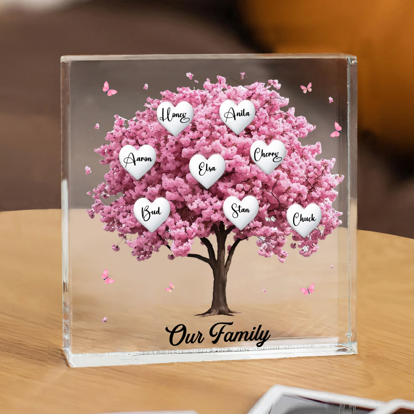 Personalised Family Tree Acrylic Ornaments Customize 8 Names Decorations for Family | Jessmade