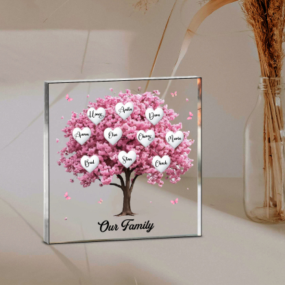 Personalised Family Tree Acrylic Ornaments Customize 10 Names Decorations for Family | Jessmade