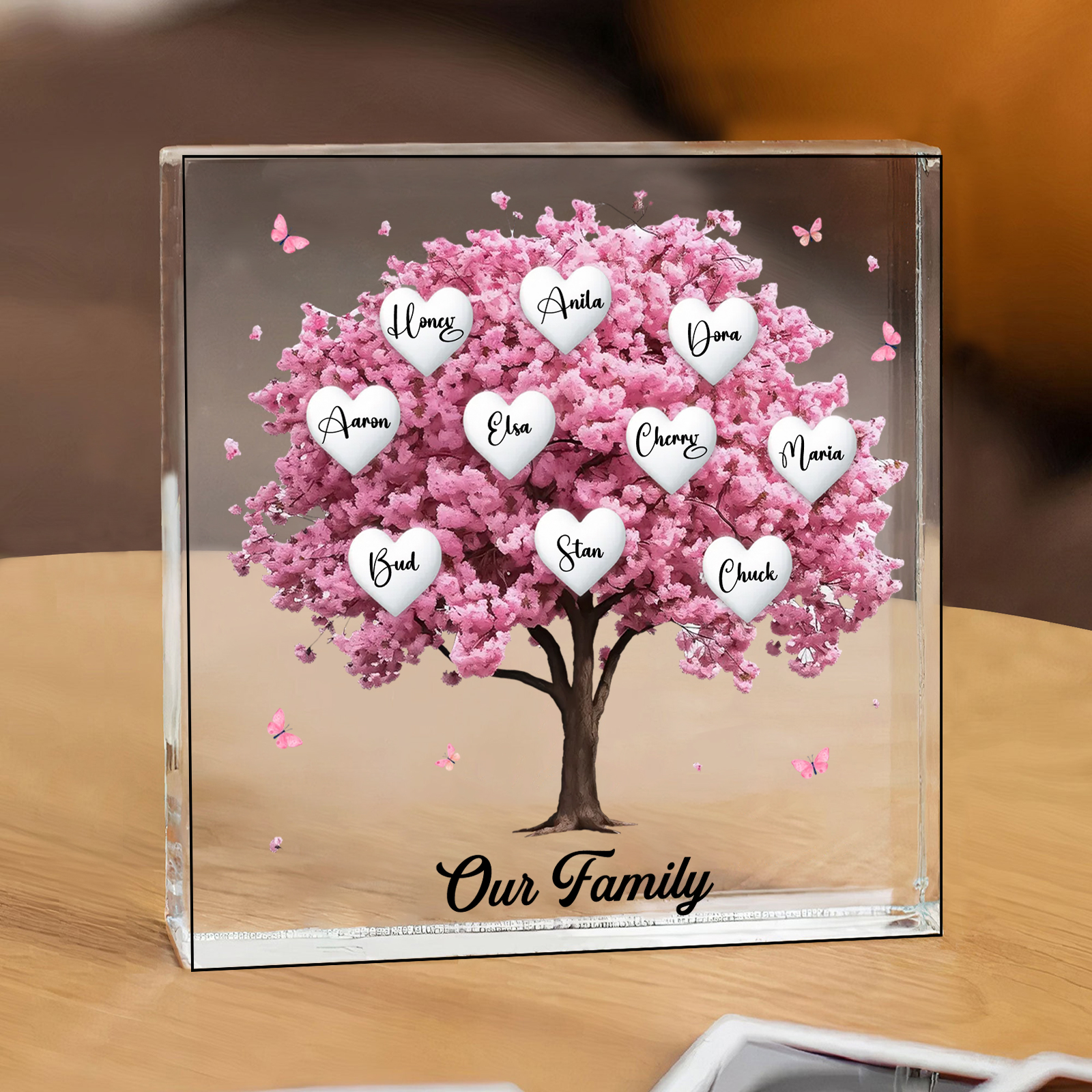 Personalised Family Tree Acrylic Ornaments Customize 10 Names Decorations for Family | Jessmade