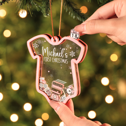 Personalised Baby's First Christmas Ornament - Custom 4 texts & 1 Name & 1 Date & 1 Year Keepsake | Jessemade