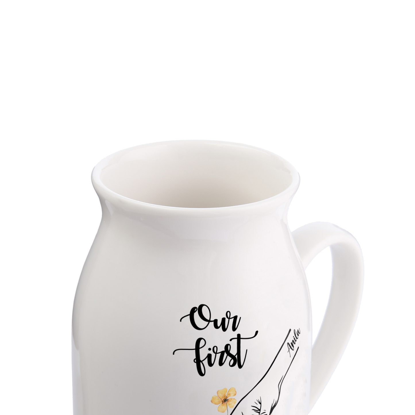 Personalized Ceramic Vase Custom 2 Names First Christmas Anniversary Gift for Her | Jessmade